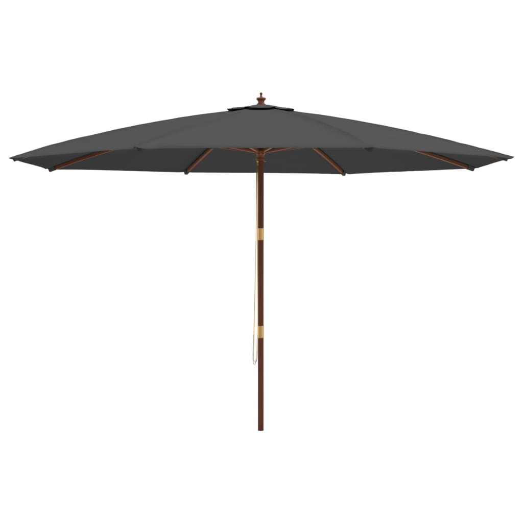Hageparasoll med trestang antrasitt 400x273 cm
