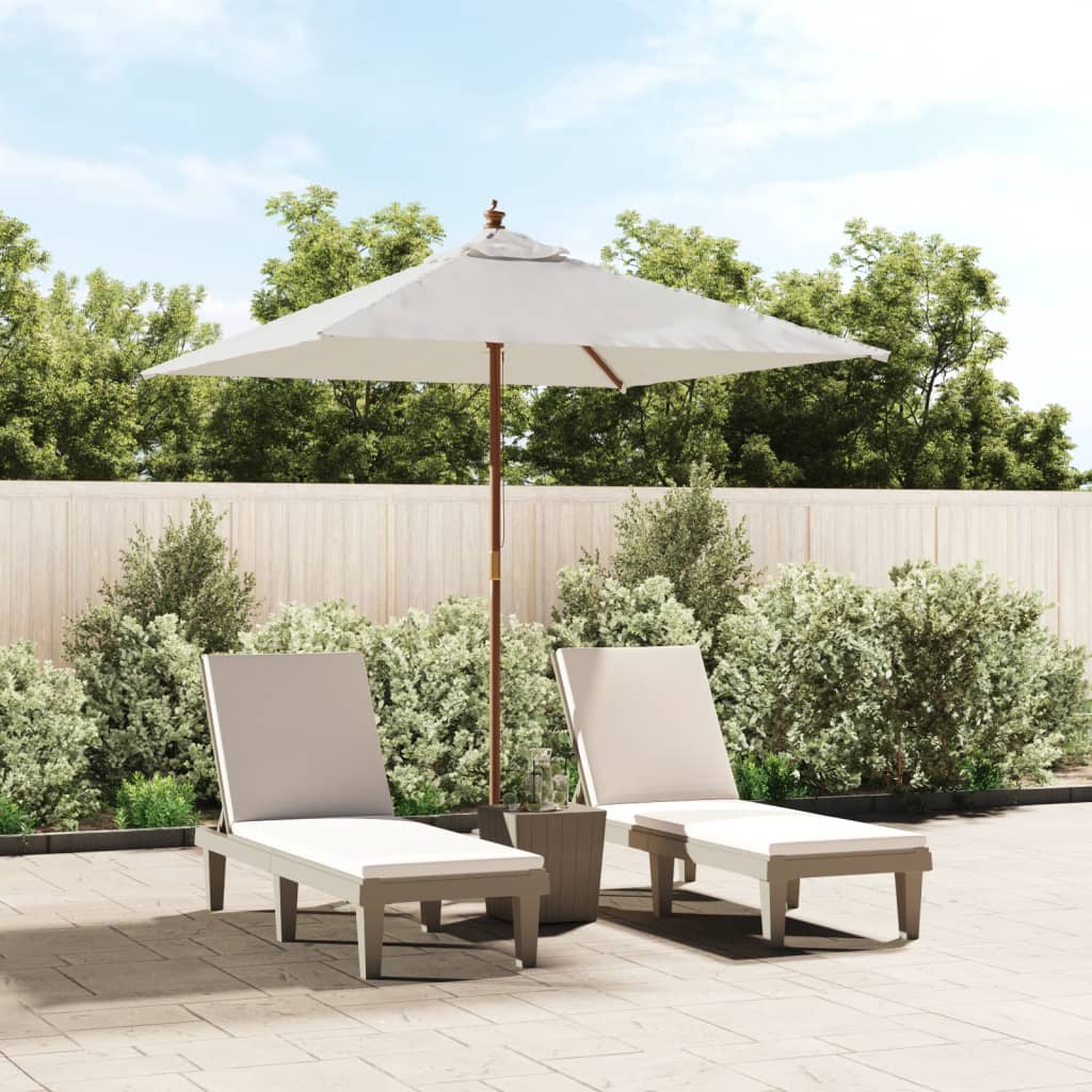 Hageparasoll med trestang sand 198x198x231 cm