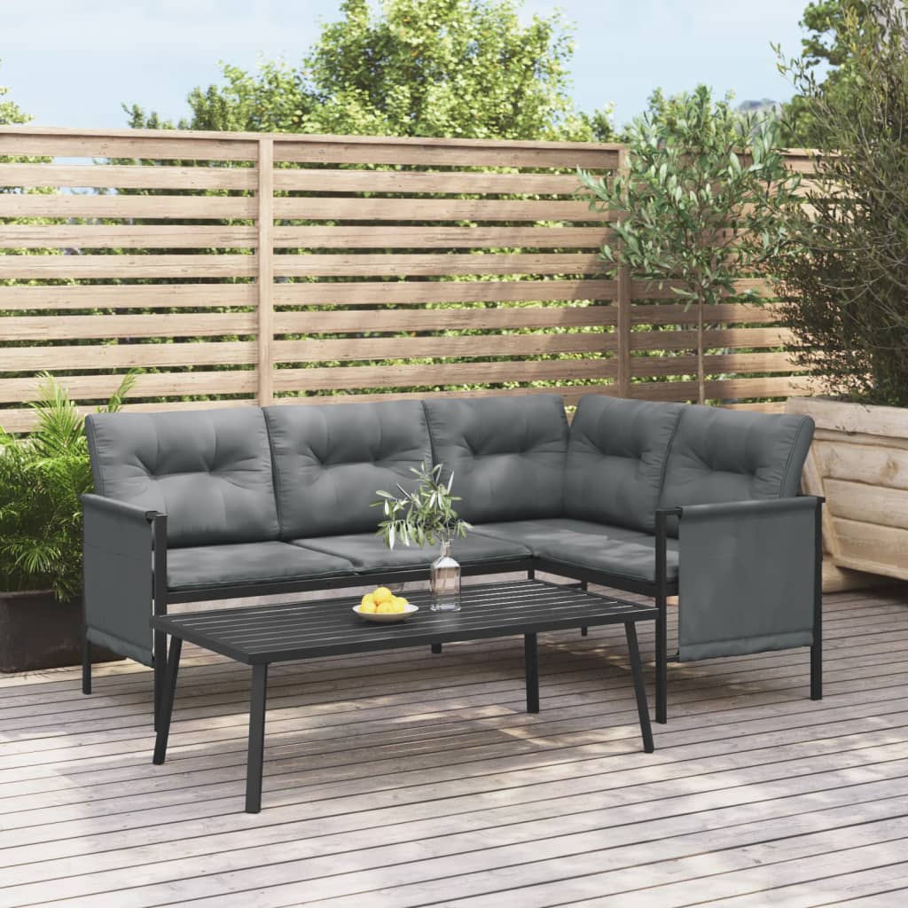 Utendørs salongbord antrasitt 110x55x35cm stål vidaXL