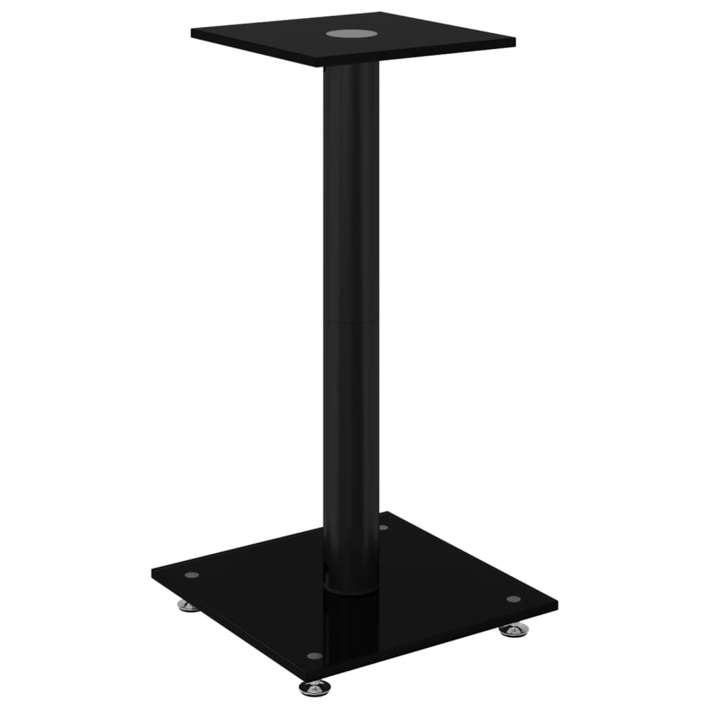 Høyttalerstativer 2 stk svart herdet glass 1 søyledesign