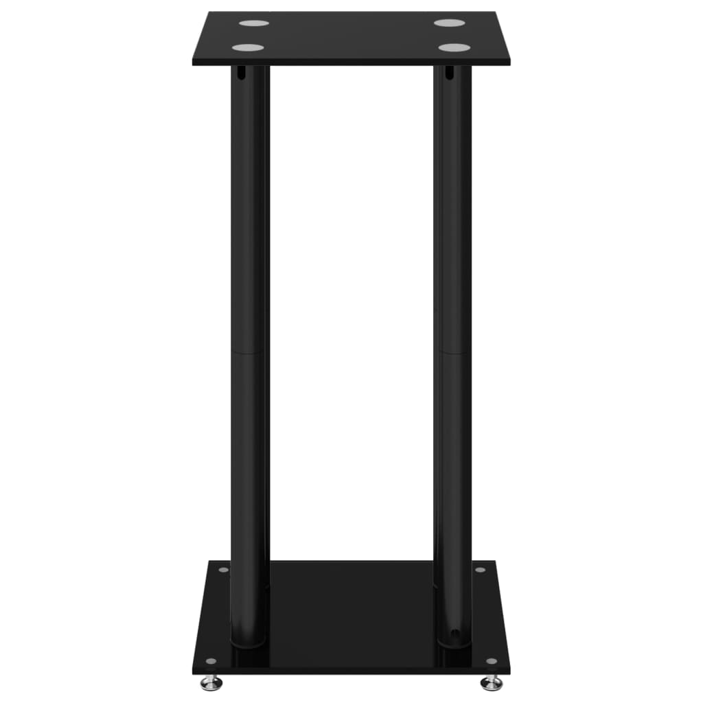 Høyttalerstativer 2 stk svart herdet glass 4 søyledesign