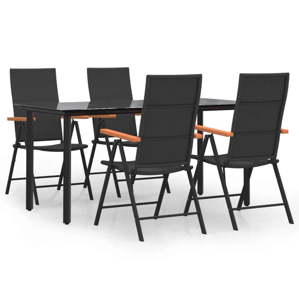 Hagespisegruppe 5 deler svart og brun polyrotting