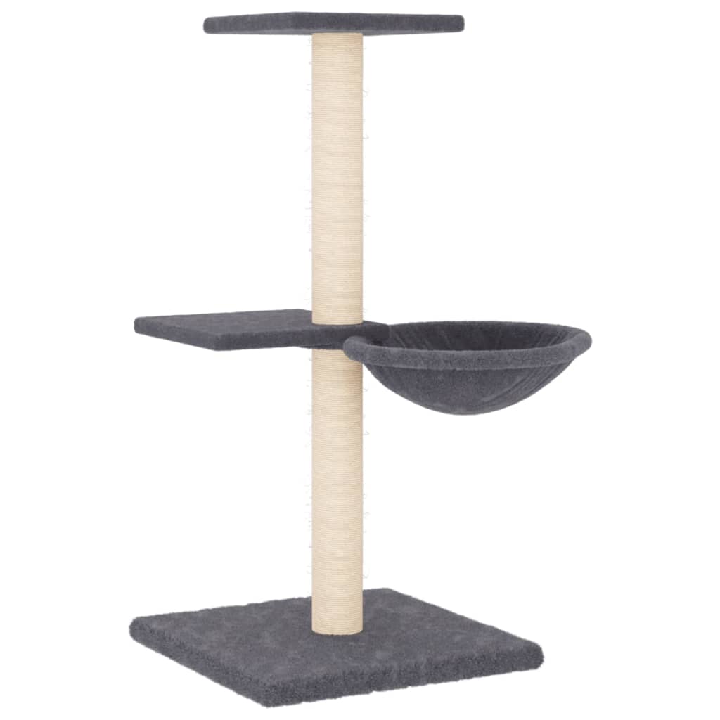 Kattetre med klorestolper i sisal mørkegrå 72 cm