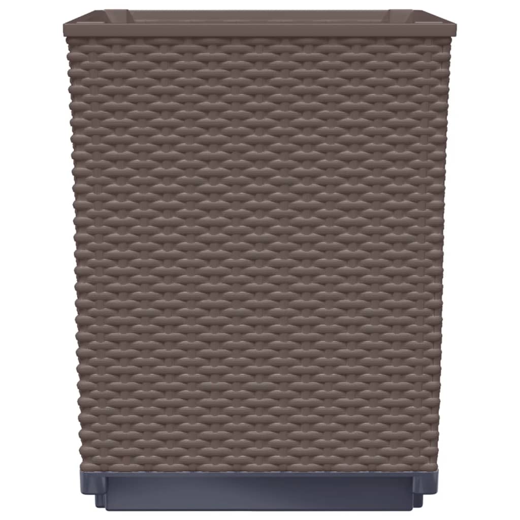 Plantekasser 4 stk brun 30x30x37 cm polypropylen