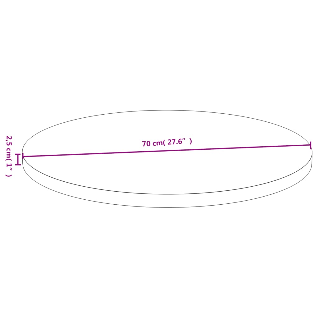 Bordplate Ø70x2,5 cm bambus