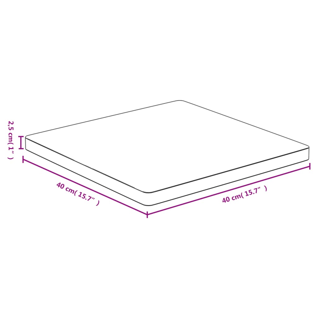 Bordplate 40x40x2,5 cm bambus