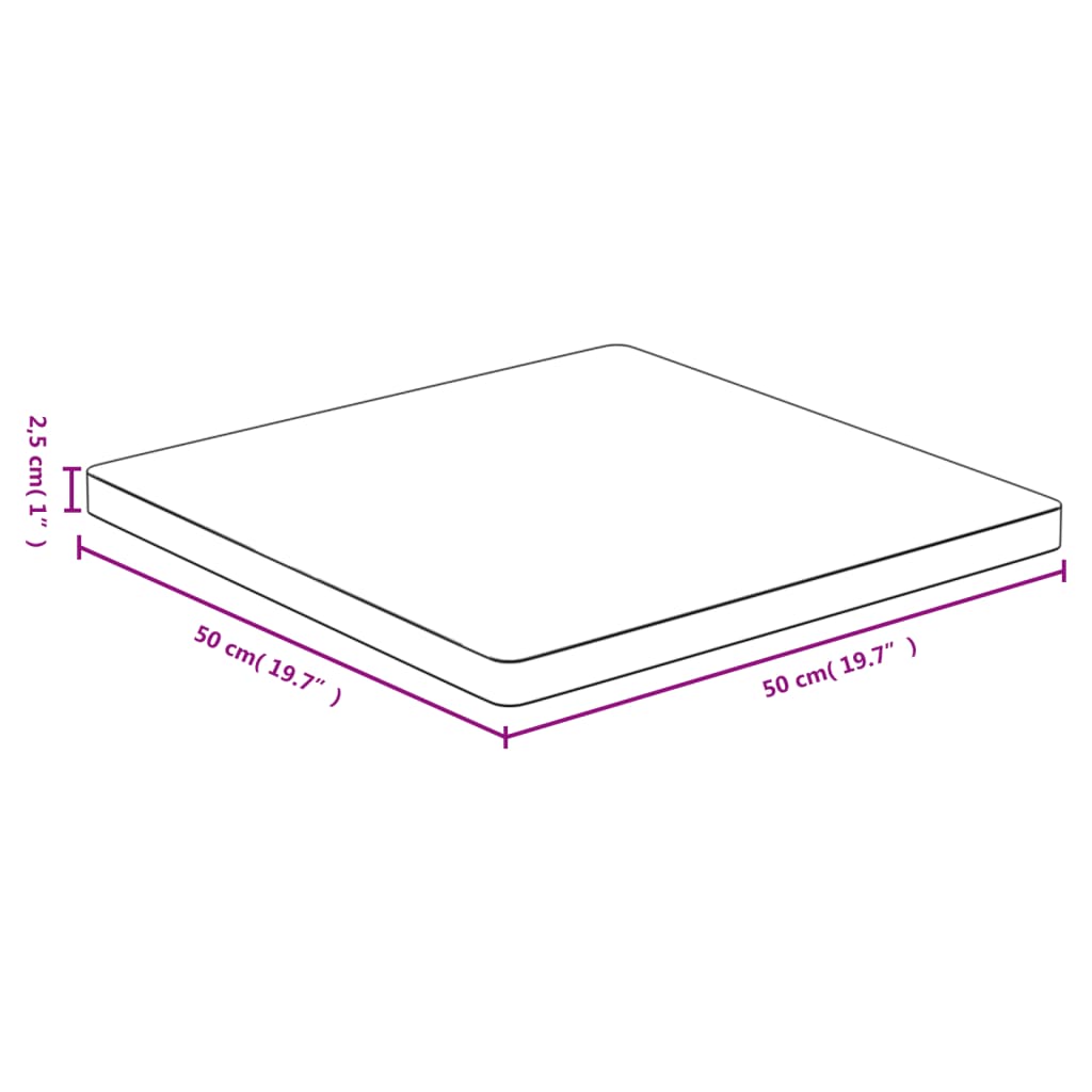 Bordplate 50x50x2,5 cm bambus