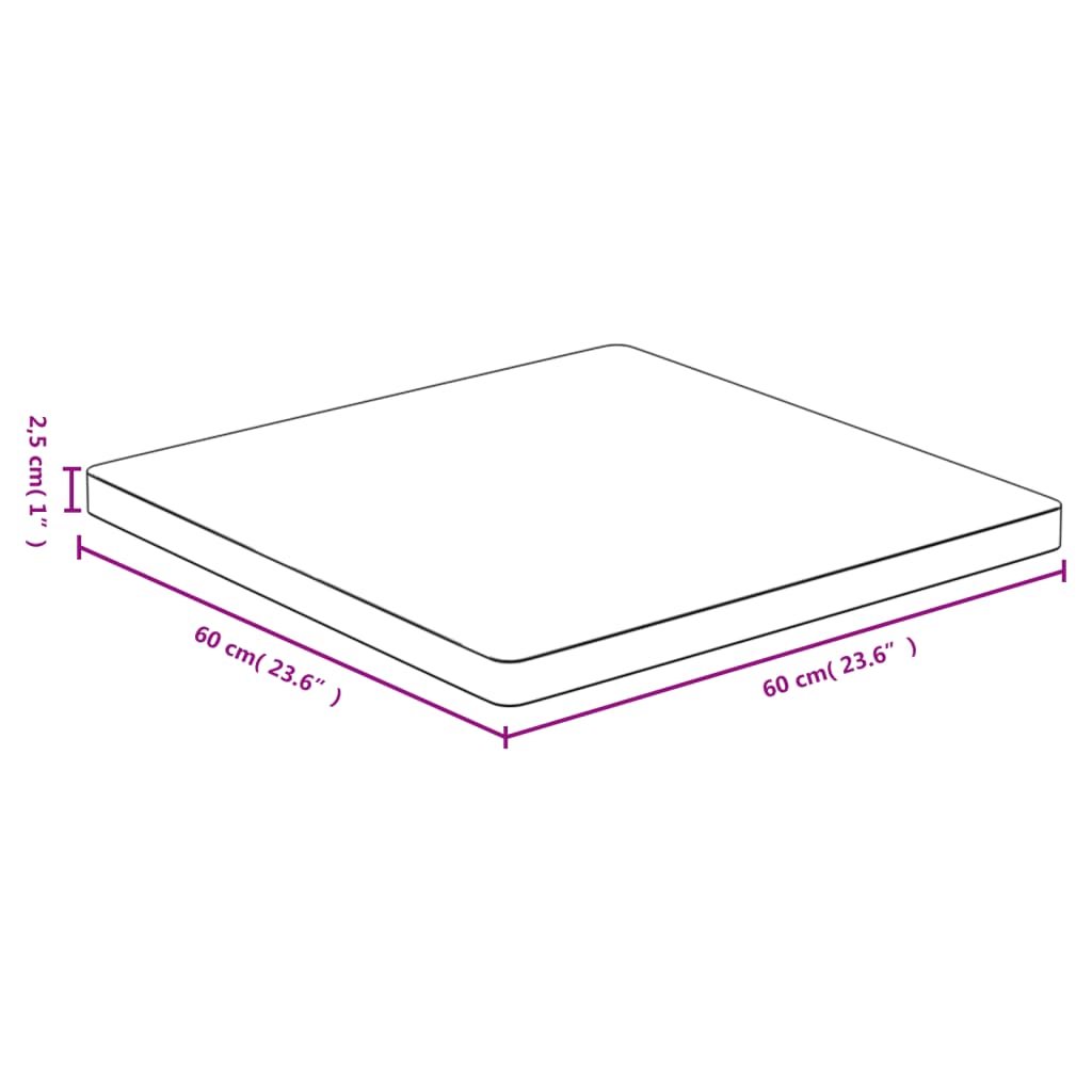 Bordplate 60x60x2,5 cm bambus