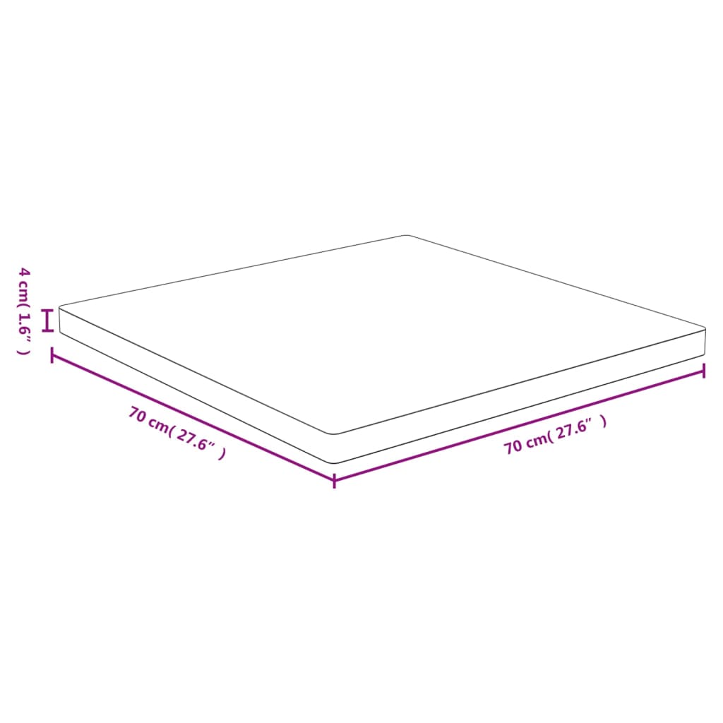 Bordplate 70x70x4 cm bambus