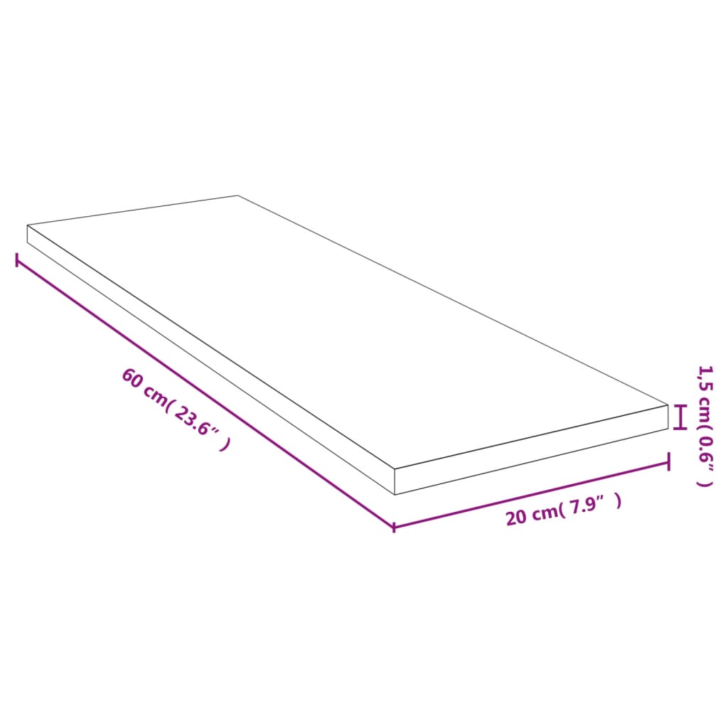 Vegghylle 60x20x1,5 cm bambus