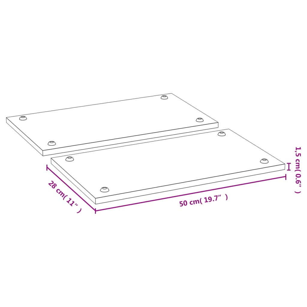 Komfyrdeksler 2 stk 50x28x1,5 cm bambus