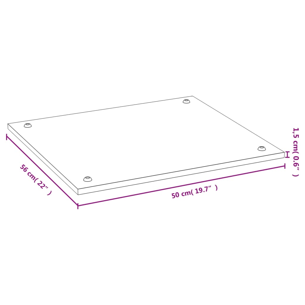 Komfyrdeksel 50x56x1,5 cm bambus