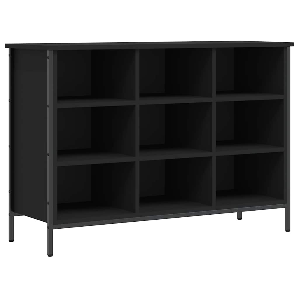 Skoskap svart 100x35x70 cm konstruert tre
