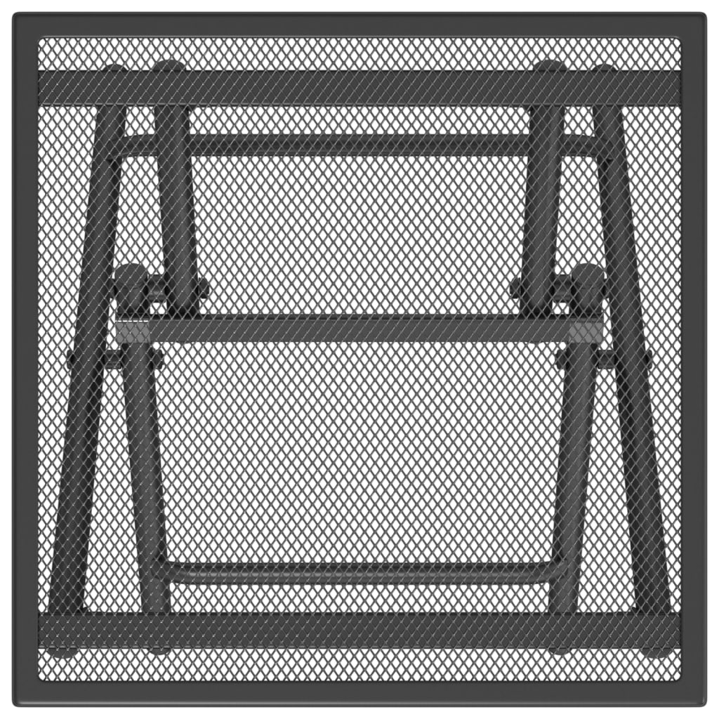Sammenleggbart hagebord antrasitt 38x38x38 cm stål netting