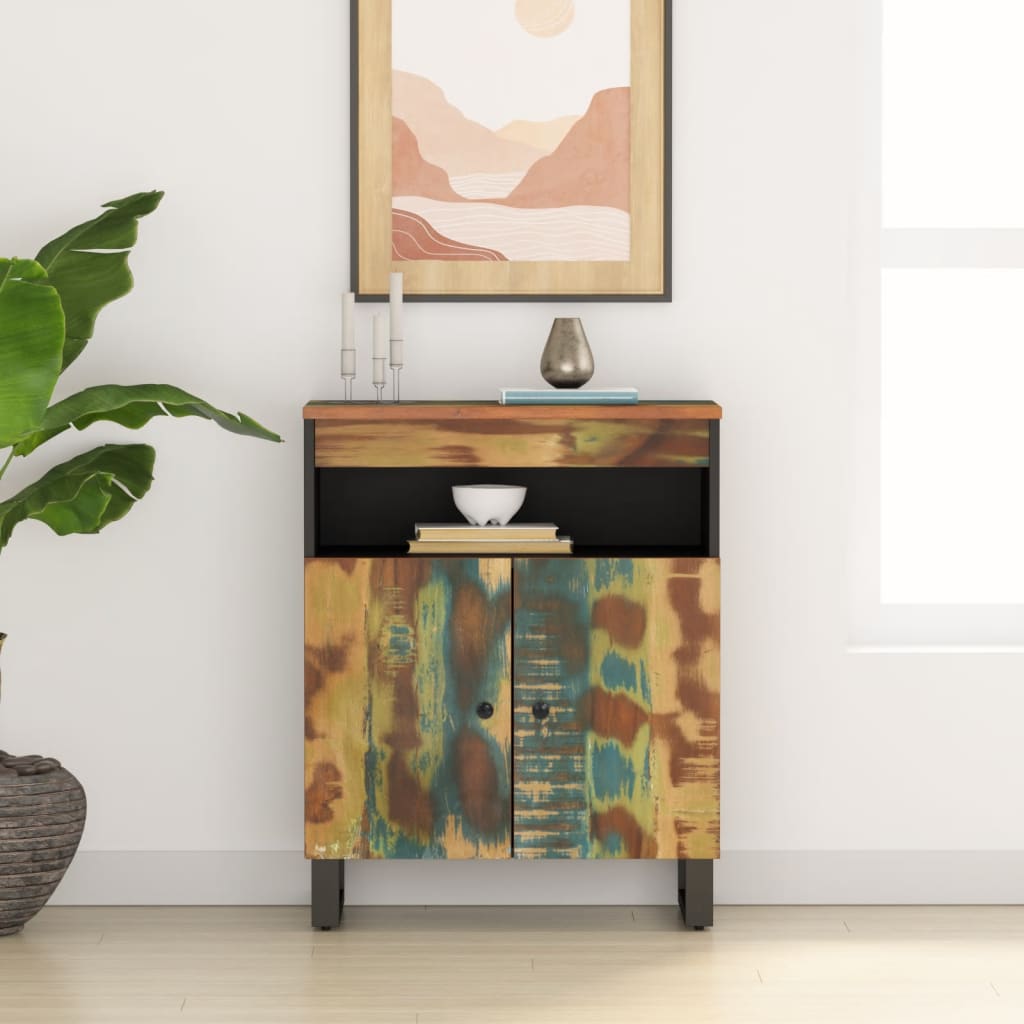 Skjenk med 2 dører 60x33x75 cm gjenvunnet heltre