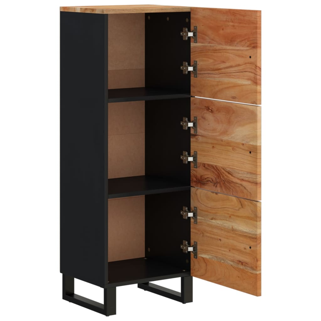Highboard med 3 dører 40x33x110 cm heltre akasie og jern