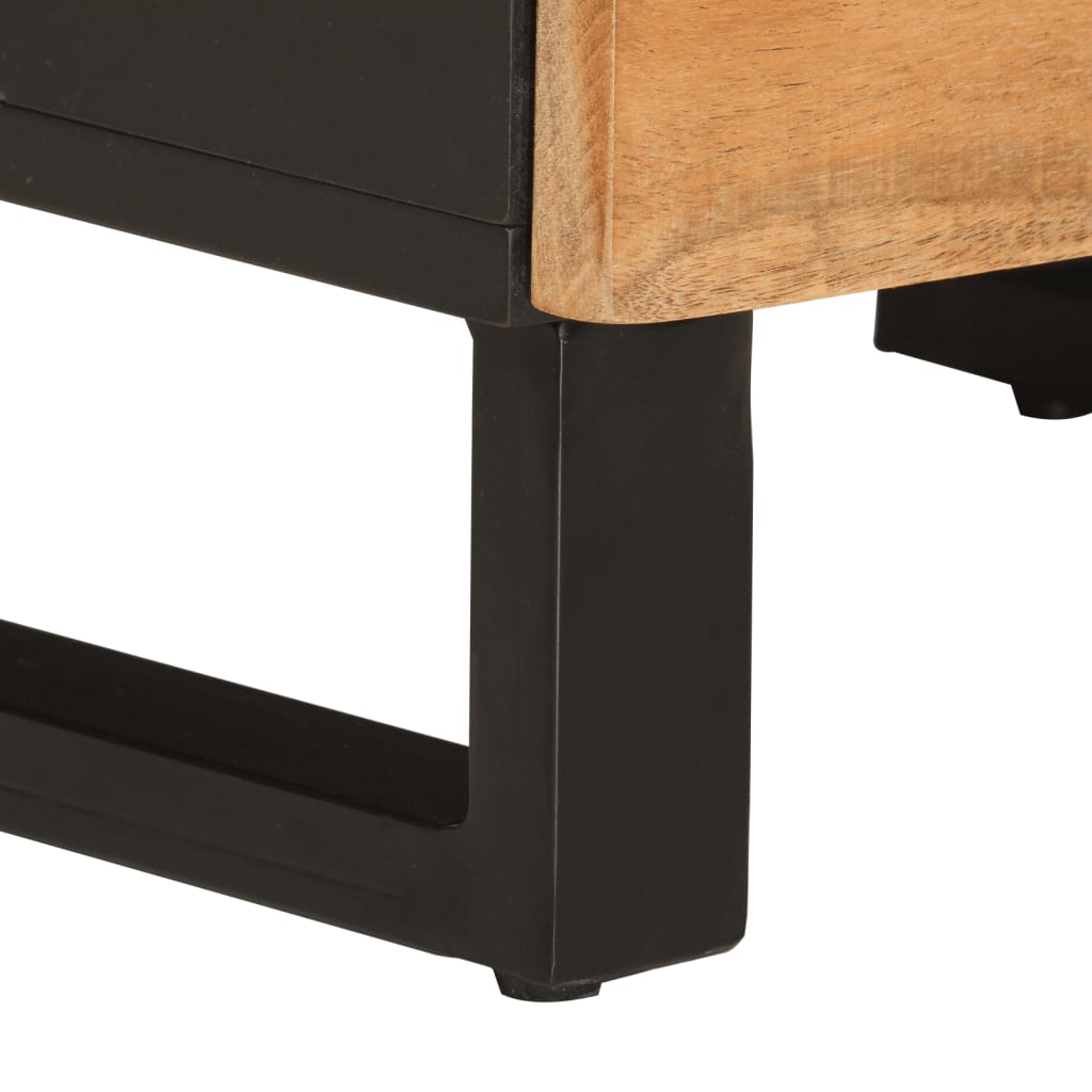Highboard med 3 dører 40x33x110 cm heltre akasie og jern