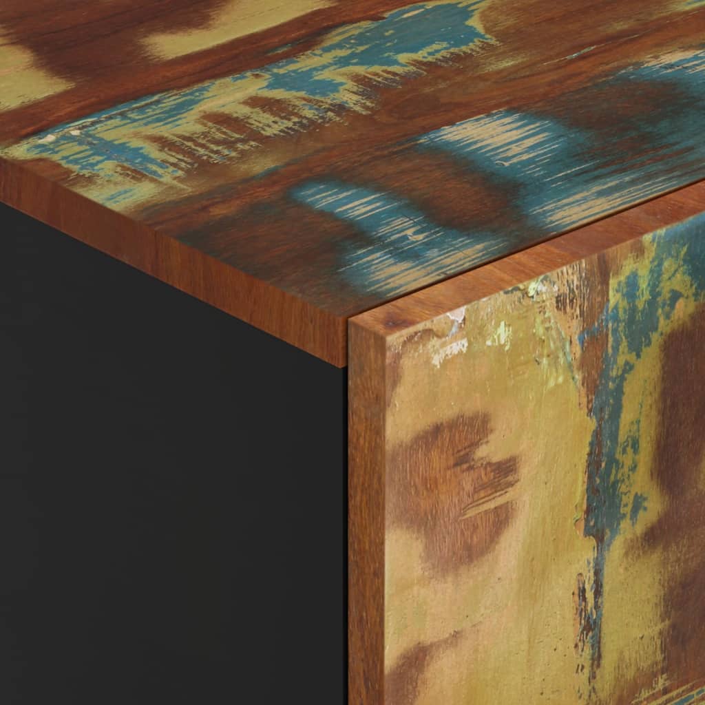 Highboard med skuff 60x33x100 cm gjenvunnet heltre og jern