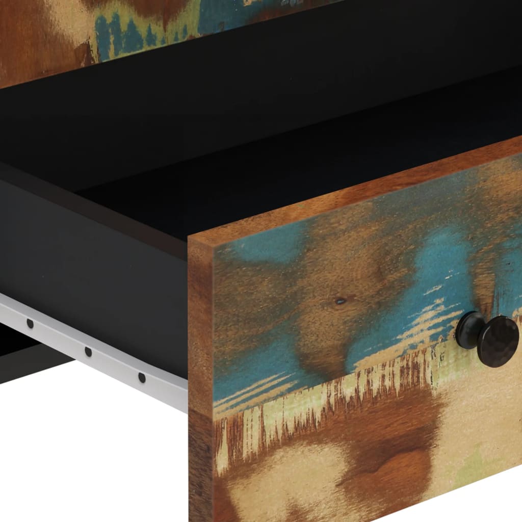 Highboard med skuff 60x33x100 cm gjenvunnet heltre og jern