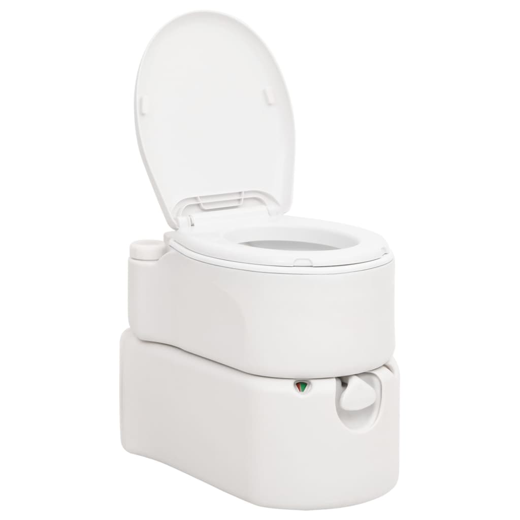 Integrert campingtoalett hvit 24+17 L HDPE og emalje vidaXL