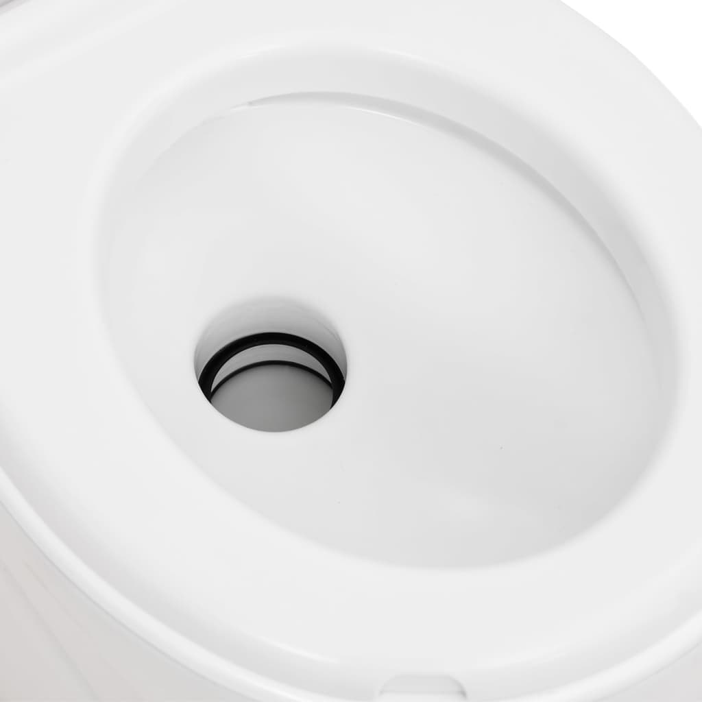 Integrert campingtoalett hvit 24+17 L HDPE og emalje vidaXL