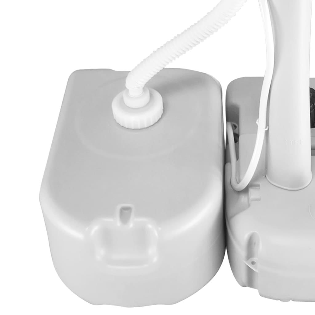 Bærbar vanntank med adapter 24 L grå vidaXL