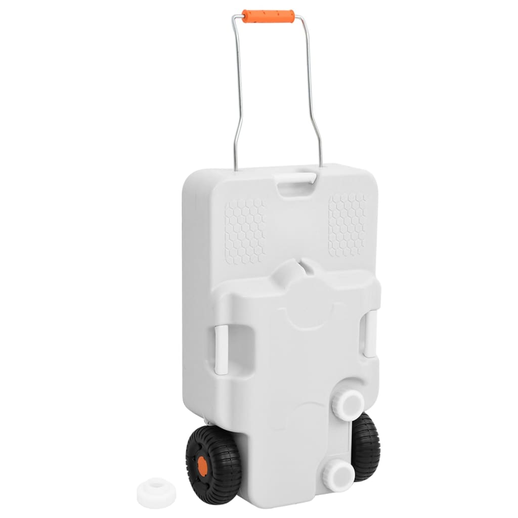Vanntank med hjul for camping 30 L grå vidaXL