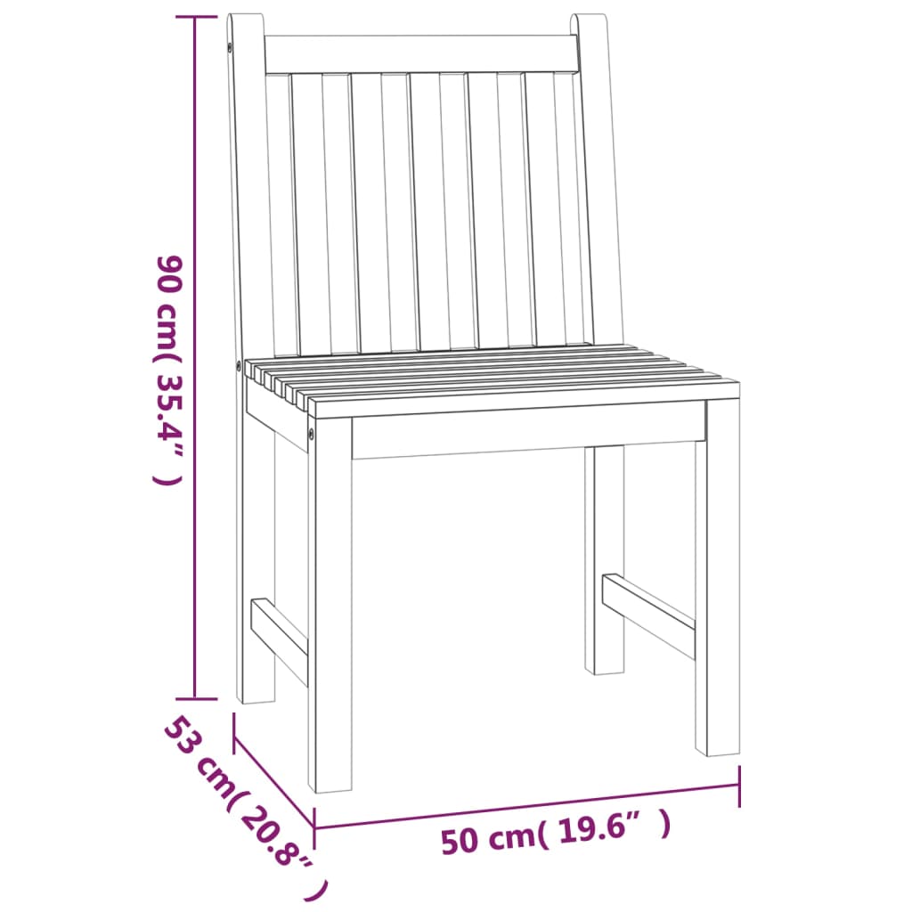 Hagespisegruppe 3 deler heltre teak vidaXL