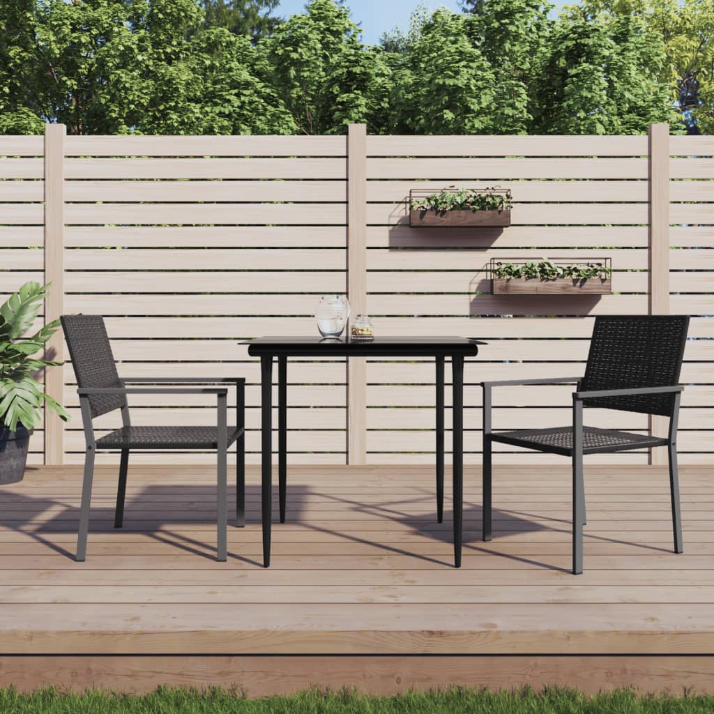 Hagestoler 2 stk svart 54x62,5x89 cm polyrotting