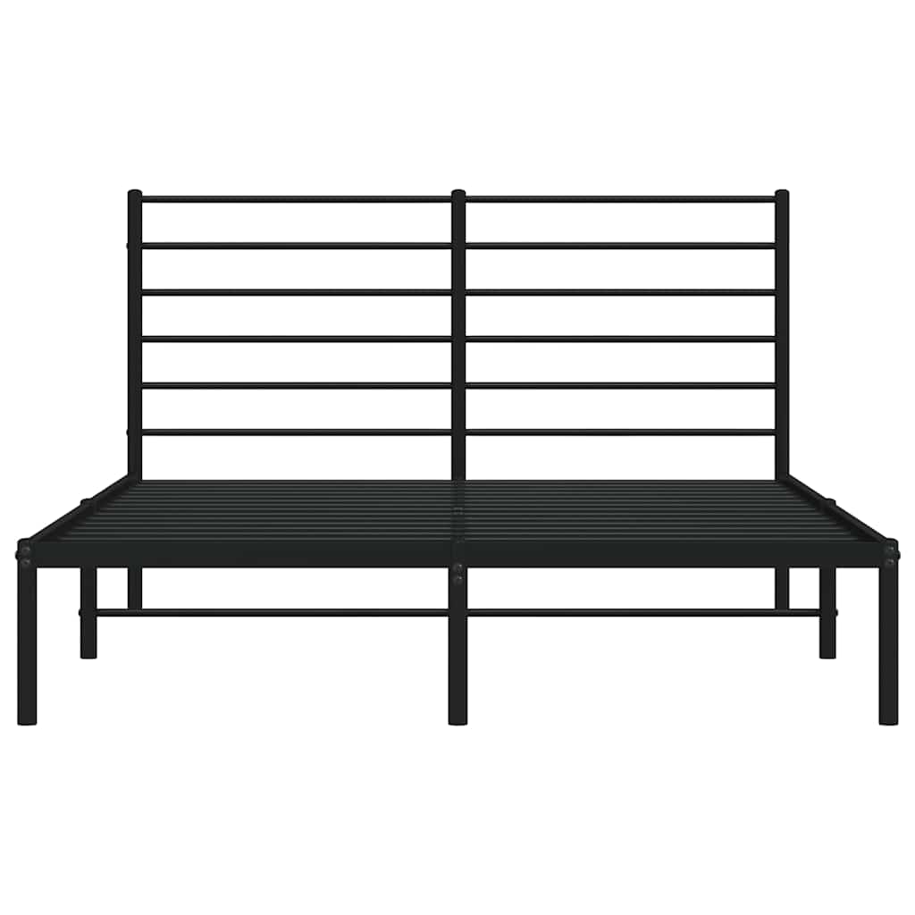 Sengeramme i metall med hodegavl svart 140x190 cm vidaXL