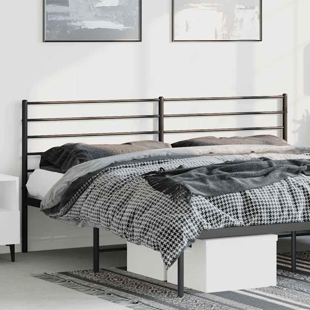 Utskiftbar sengegavl i metall svart 193 cm
