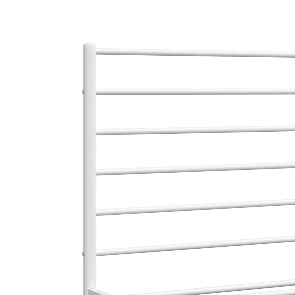 Sengeramme i metall med hode- og fotgavl hvit 135x190 cm vidaXL