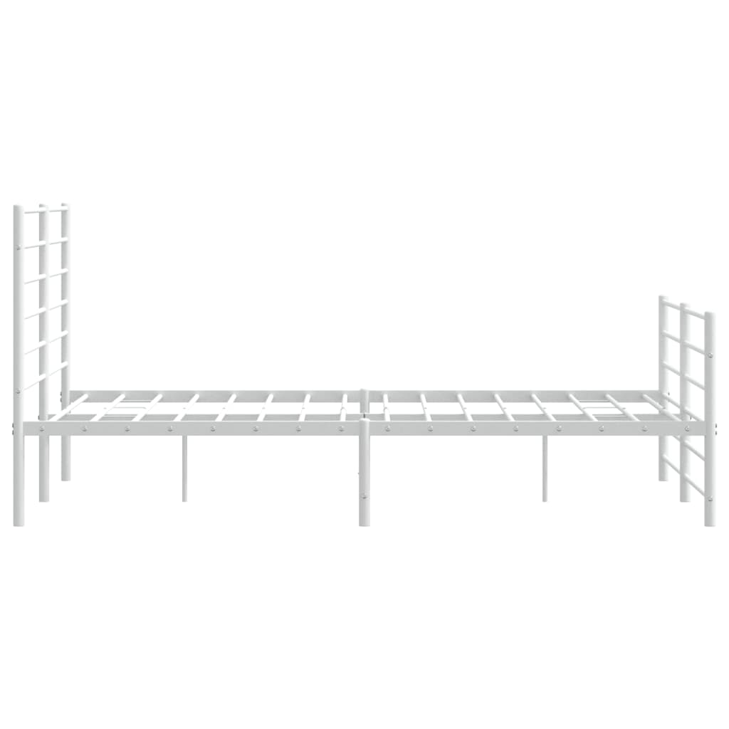 Sengeramme i metall med hode- og fotgavl hvit 160x200 cm