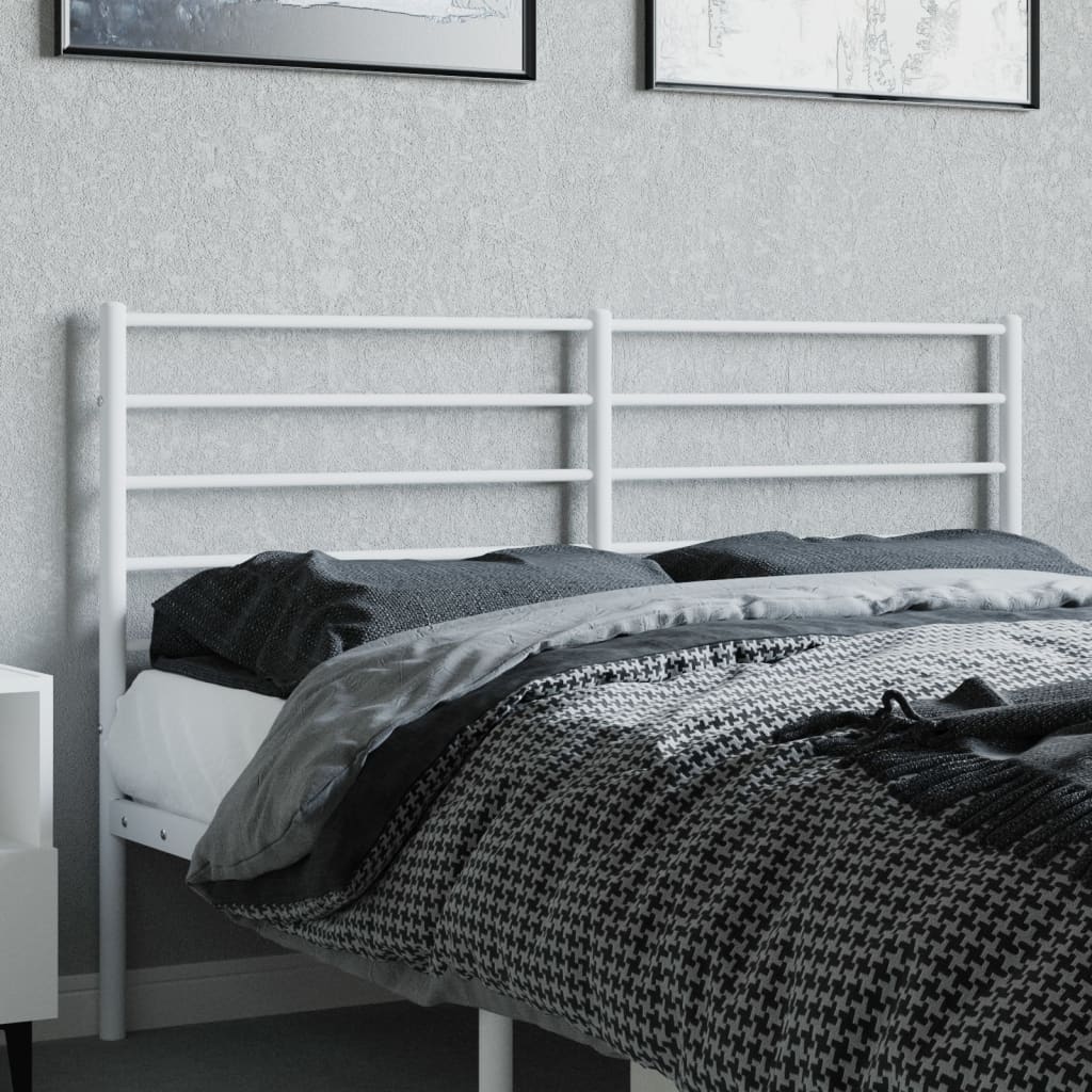Utskiftbar sengegavl i metall hvit 160 cm vidaXL