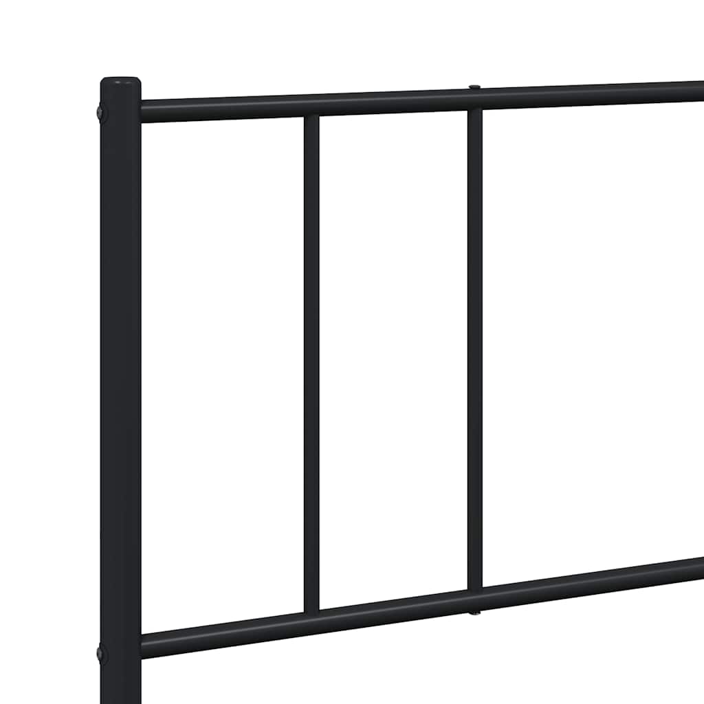 Sengeramme i metall med sengegavl svart 183x213 cm