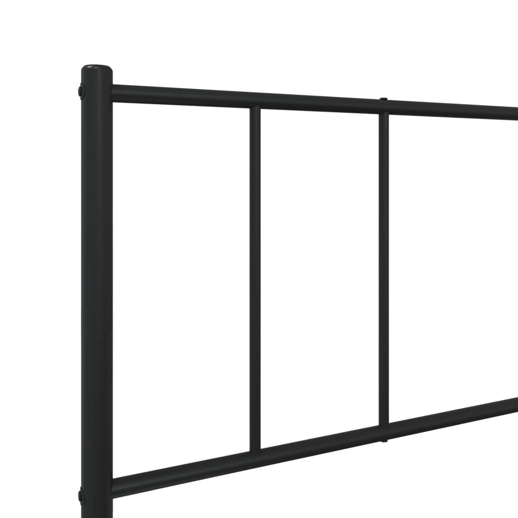 Sengeramme i metall med hode- og fotgavl svart 100x200 cm