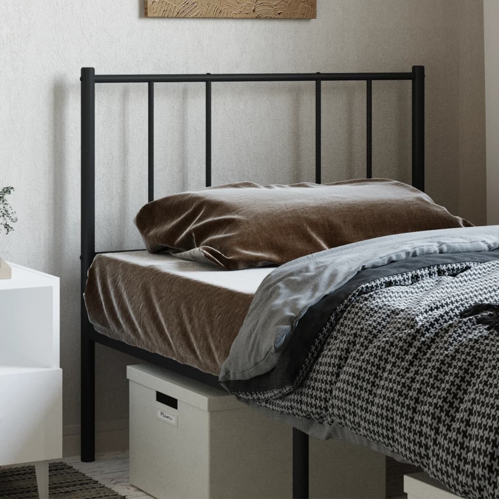 Utskiftbar sengegavl i metall svart 80 cm vidaXL