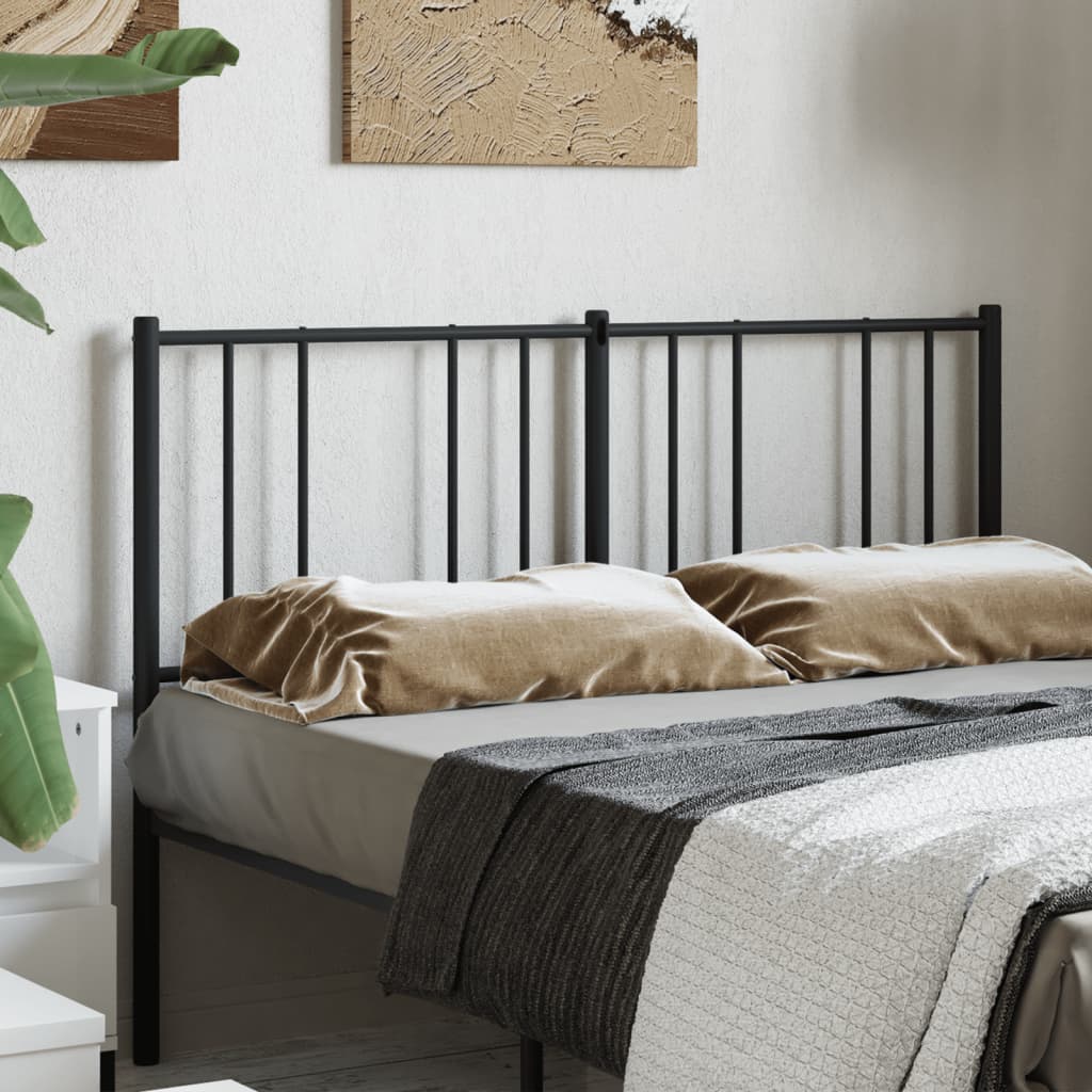 Utskiftbar sengegavl i metall svart 135 cm vidaXL