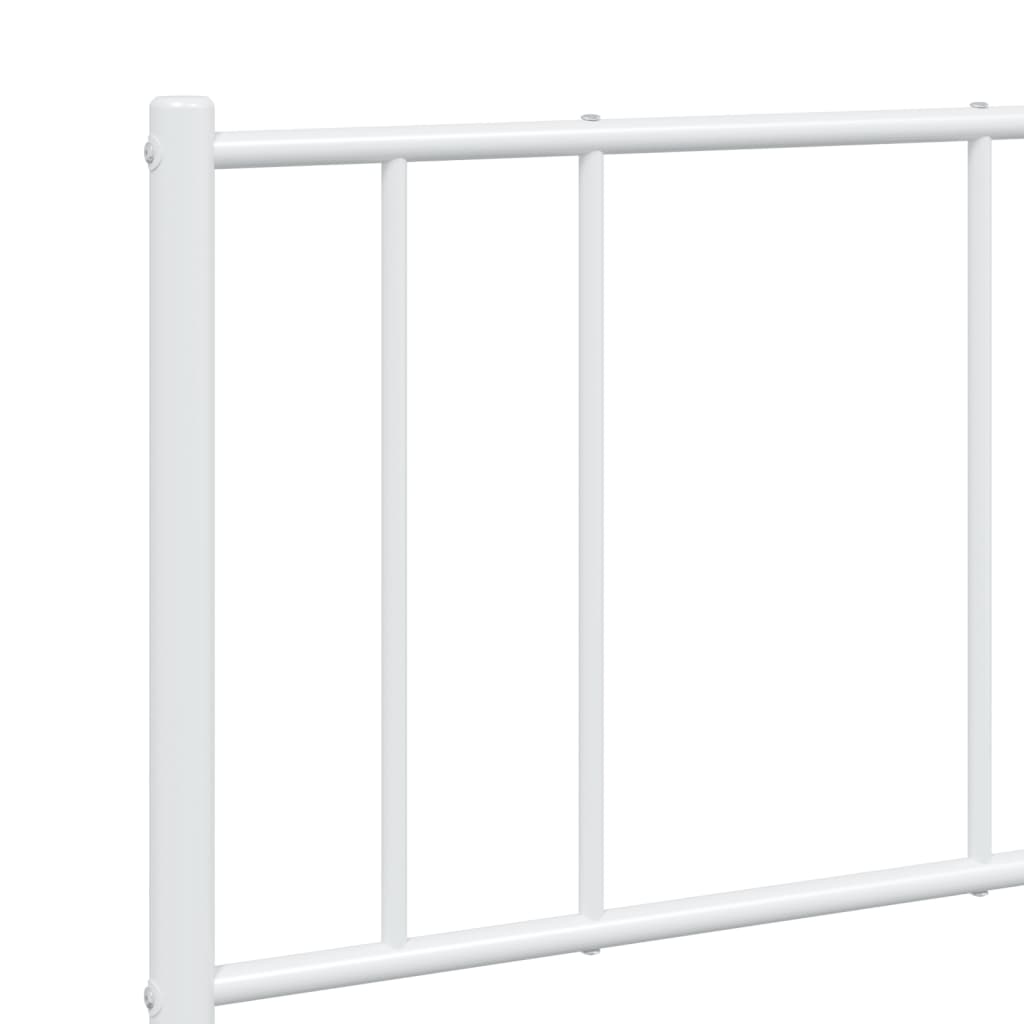 Sengeramme i metall med hodegavl hvit 140x190 cm
