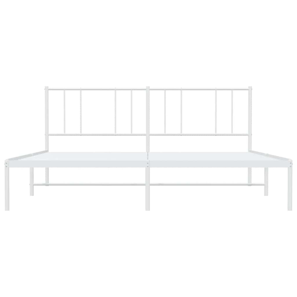 Sengeramme i metall med hodegavl hvit 183x213 cm vidaXL