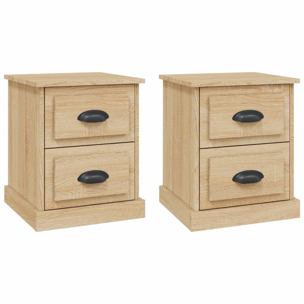 Nattbord 2 stk sonoma eik 39x39x47,5 cm konstruert tre