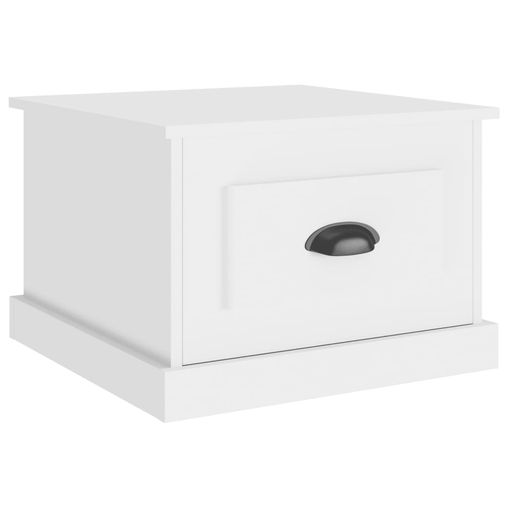 Salongbord hvit 50x50x35 cm konstruert tre