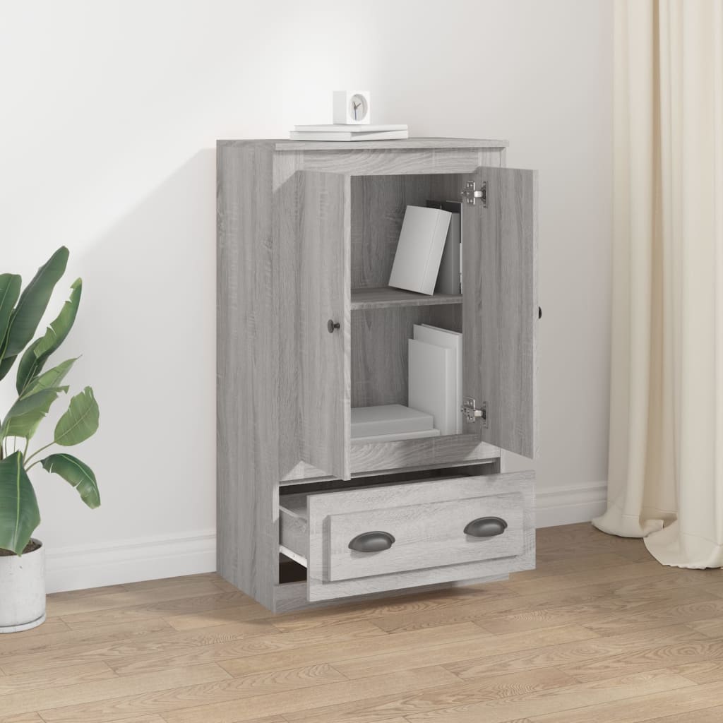 Highboard grå sonoma 60x35,5x103,5 cm konstruert tre