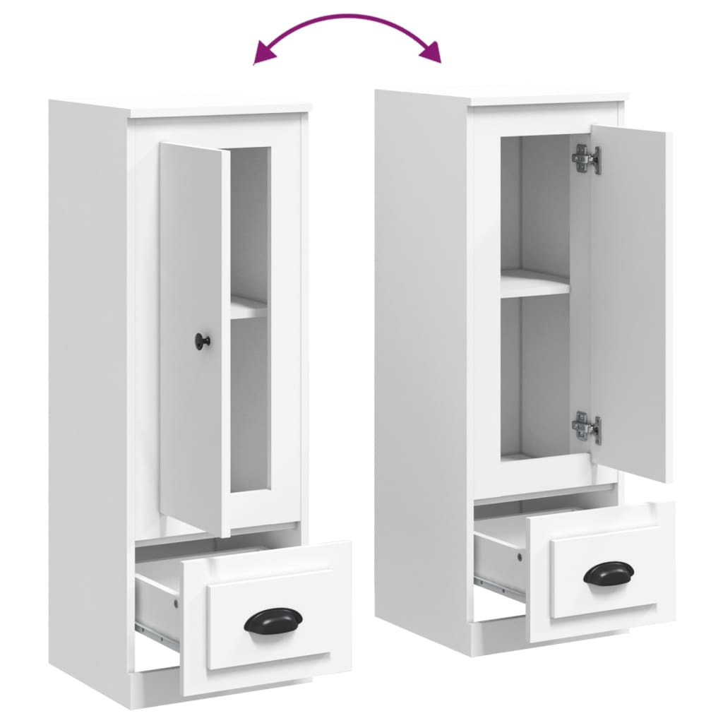 Highboard hvit 36x35,5x103,5 cm konstruert tre