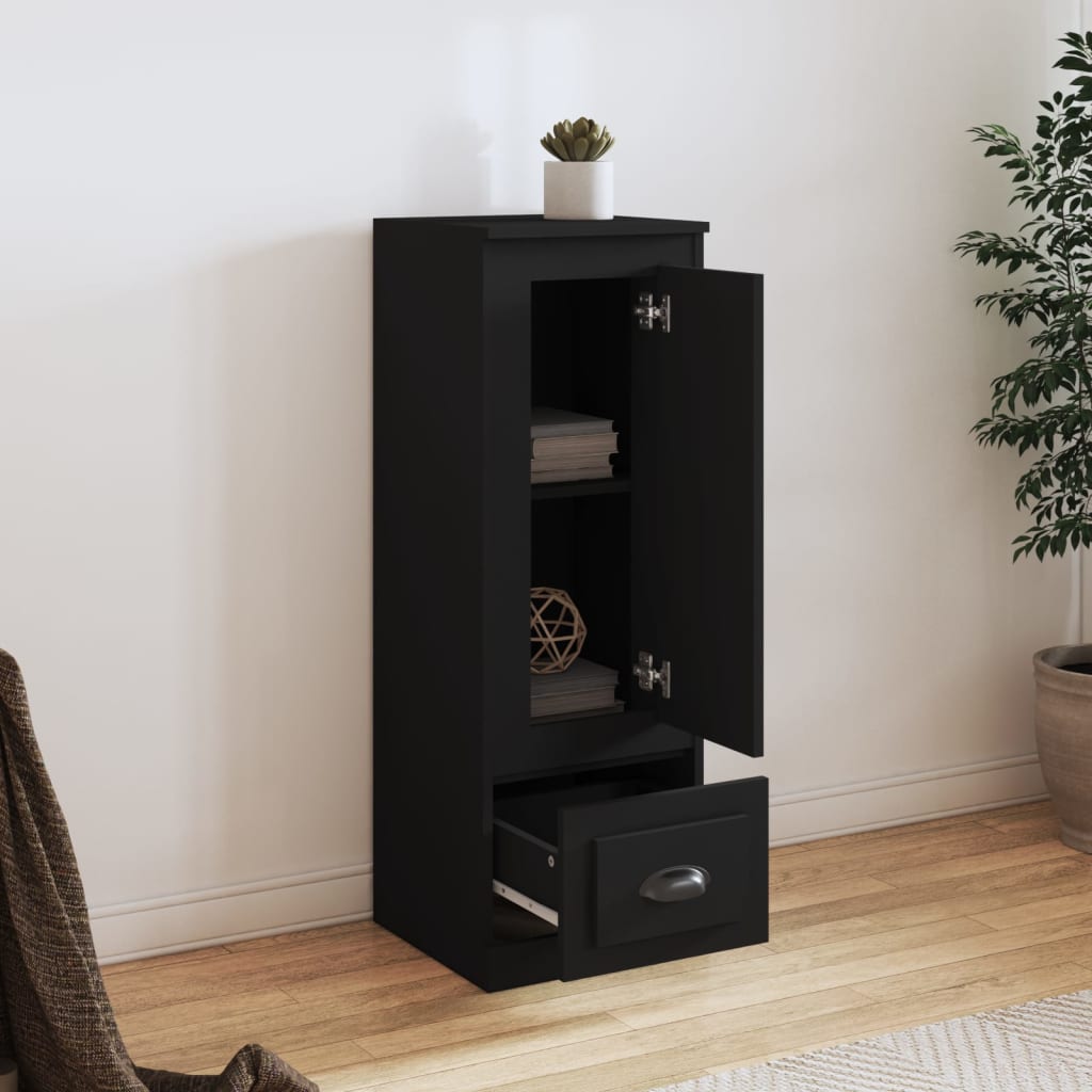 Highboard svart 36x35,5x103,5 cm konstruert tre