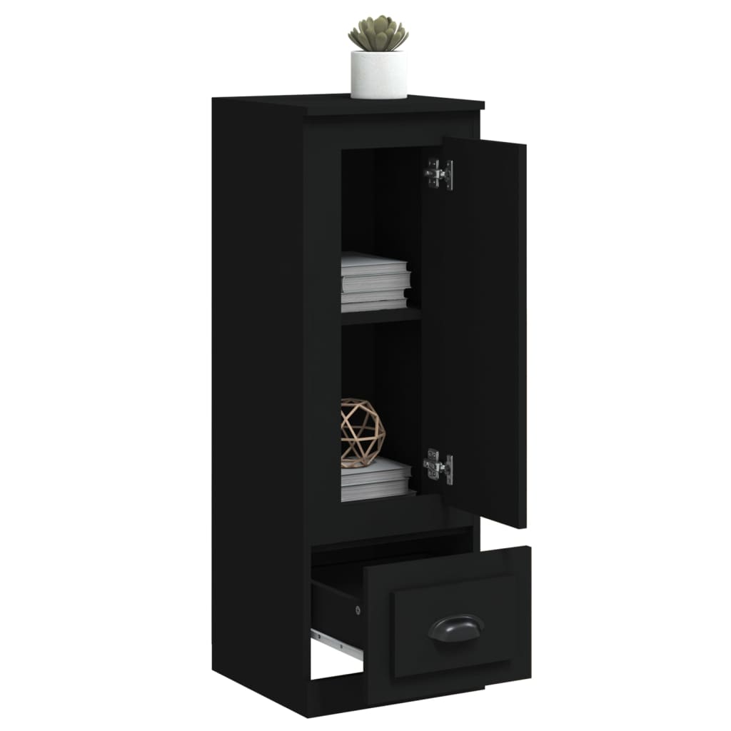 Highboard svart 36x35,5x103,5 cm konstruert tre