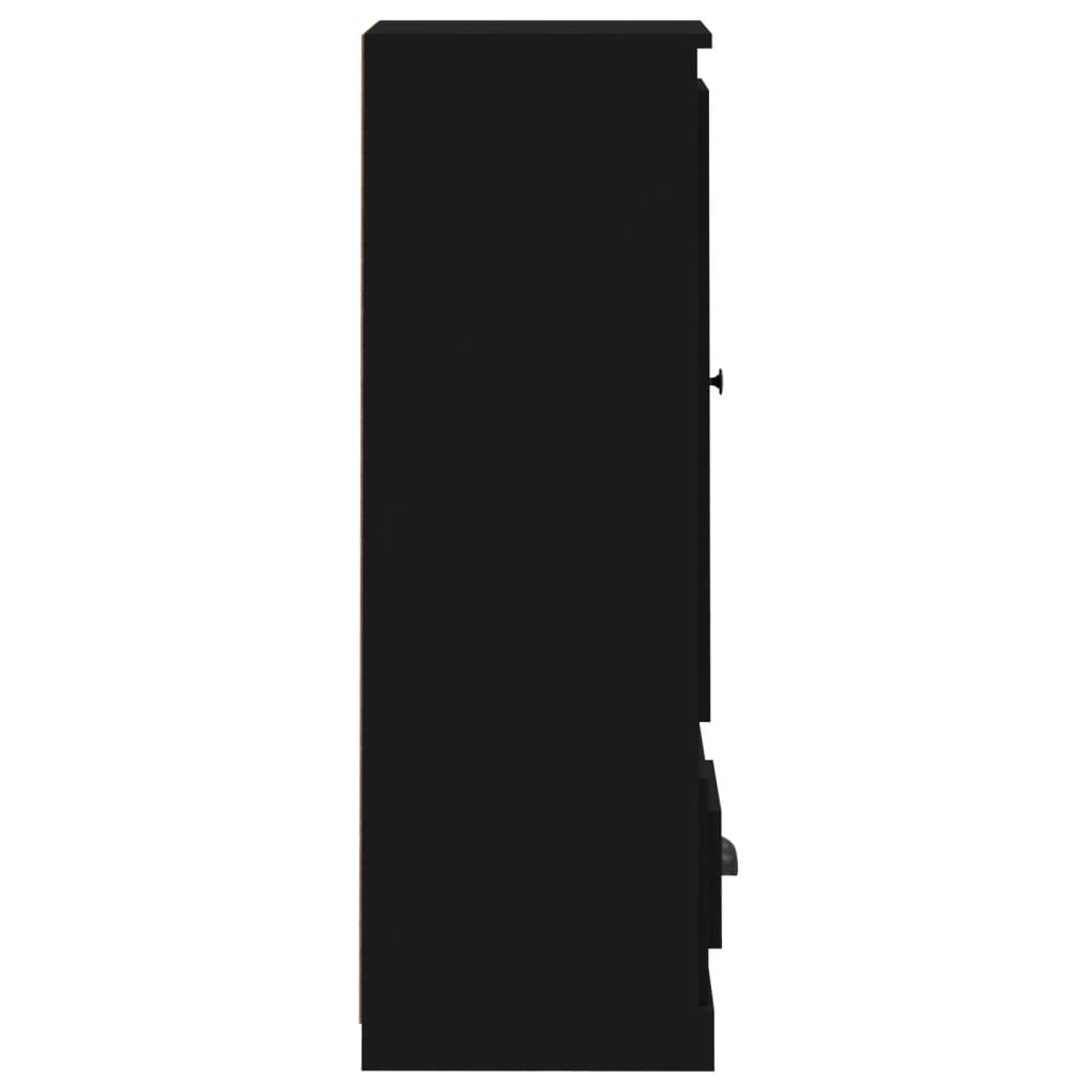 Highboard svart 36x35,5x103,5 cm konstruert tre