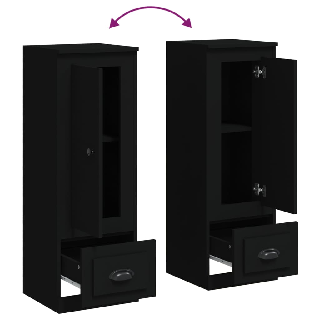 Highboard svart 36x35,5x103,5 cm konstruert tre