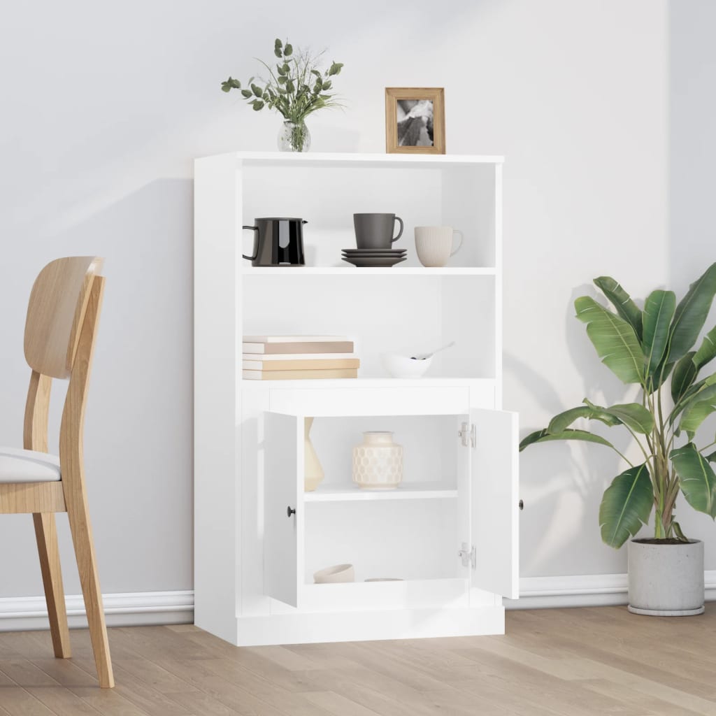 Highboard hvit 60x35,5x103,5 cm konstruert tre