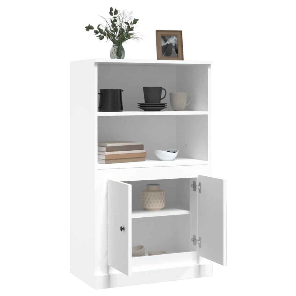 Highboard hvit 60x35,5x103,5 cm konstruert tre